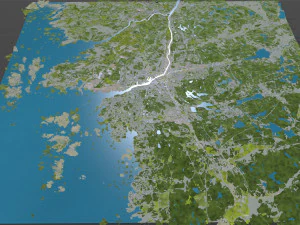 Gothenburg city Sweden 80km 3D Model