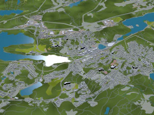 Gothenburg city Sweden 80km 3D Model