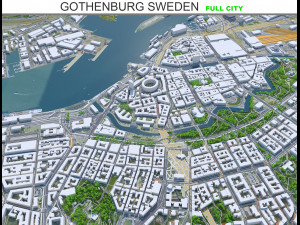 Gothenburg city Sweden 80km 3D Model