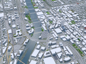 Grand Rapids city Michigan USA 40km Modelo 3D