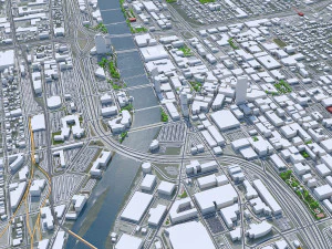 Grand Rapids city Michigan USA 40km 3D Model