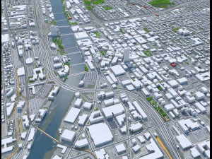 Grand Rapids city Michigan USA 40km 3D Model