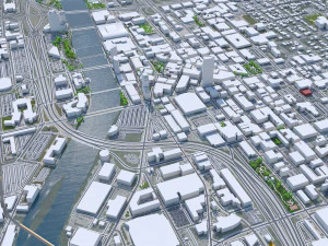 Grand Rapids city Michigan USA 40km 3D Model