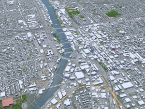 Grand Rapids city Michigan USA 40km Modelo 3D