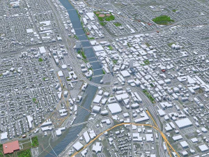 Grand Rapids city Michigan USA 40km 3D Model