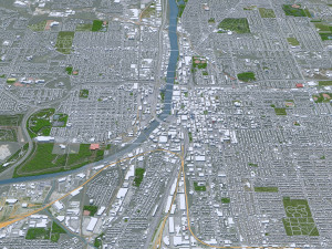 Grand Rapids city Michigan USA 40km Modelo 3D