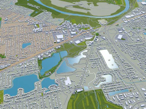 Grand Rapids city Michigan USA 40km 3D Model