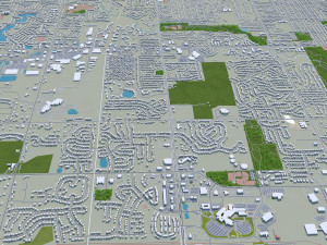 Grand Rapids city Michigan USA 40km Modelo 3D