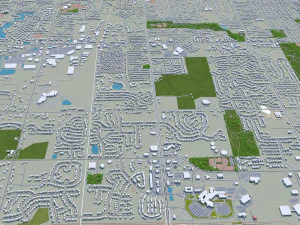 Grand Rapids city Michigan USA 40km 3D Model