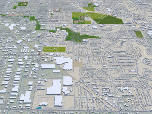 Grand Rapids city Michigan USA 40km Modelo 3D