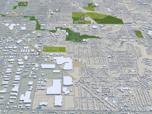 Grand Rapids city Michigan USA 40km 3D Model