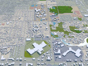 Grand Rapids city Michigan USA 40km 3D Model