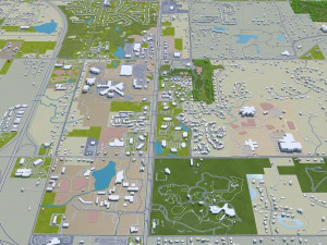 Grand Rapids city Michigan USA 40km 3D Model