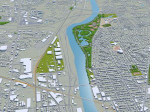 Grand Rapids city Michigan USA 40km Modelo 3D