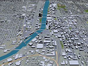 Grand Rapids city Michigan USA 40km 3D Model
