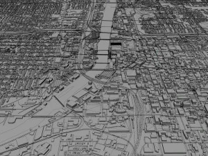 Grand Rapids city Michigan USA 40km 3D Model