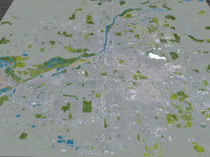 Grand Rapids city Michigan USA 40km 3D Model