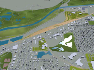 Grand Rapids city Michigan USA 40km 3D Model