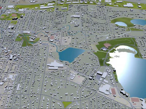 Grand Rapids city Michigan USA 40km 3D Model