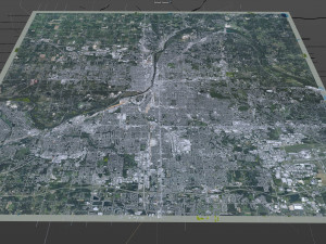 Grand Rapids city Michigan USA 40km Modelo 3D