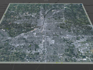 Grand Rapids city Michigan USA 40km 3D Model