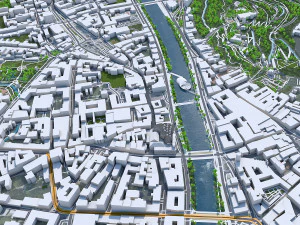Graz city Austria 40km 3D Model