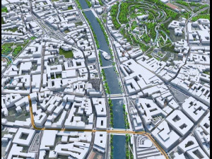 Graz city Austria 40km 3D Model