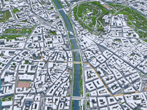 Graz city Austria 40km Modello 3D