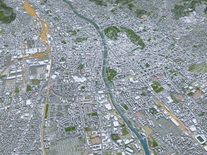 Graz city Austria 40km 3D Model