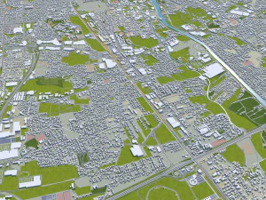 Graz city Austria 40km 3D Model