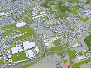 Graz city Austria 40km 3D Model