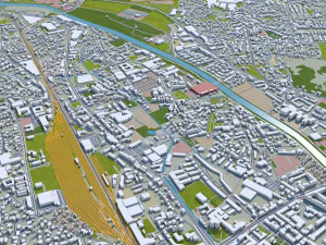 Graz city Austria 40km 3D Model