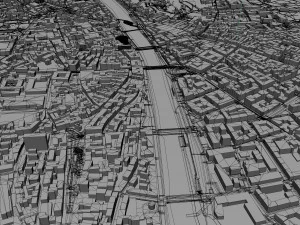 Graz city Austria 40km 3D Model