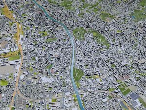 Graz city Austria 40km 3D Model