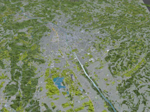 Graz city Austria 40km 3D Model