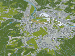 Graz city Austria 40km 3D Model