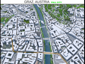 Graz city Austria 40km 3D 模型