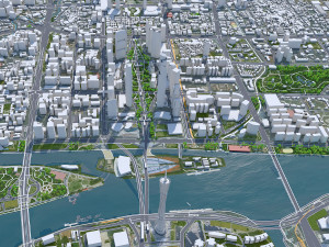 Guangzhou city China 90km 3D Модель