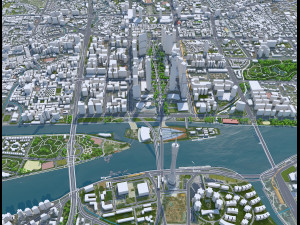 Guangzhou city China 90km 3D Модель