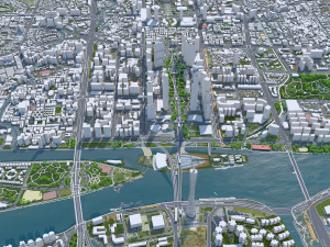 Guangzhou city China 90km 3D Модель