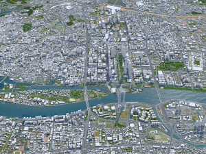 Guangzhou city China 90km 3D Модель