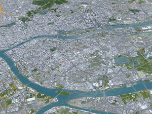 Guangzhou city China 90km 3D Модель