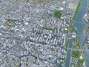 Guangzhou city China 90km 3D Модель