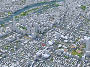 Guangzhou city China 90km 3D Модель