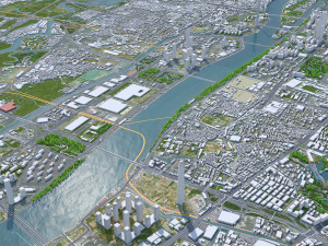 Guangzhou city China 90km 3D Модель