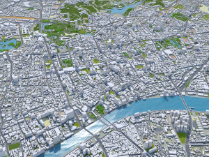 Guangzhou city China 90km 3D Модель