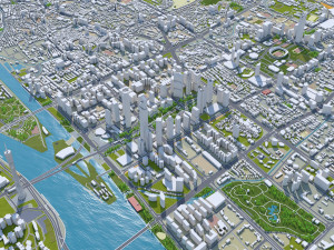 Guangzhou city China 90km 3D Модель
