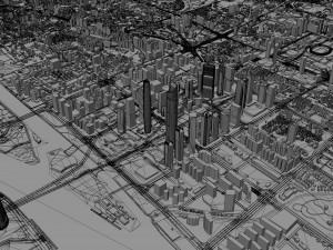 Guangzhou city China 90km 3D Модель