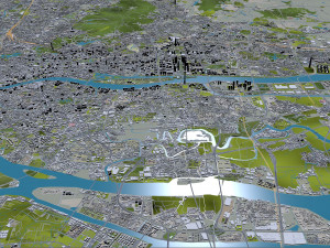 Guangzhou city China 90km 3D Модель