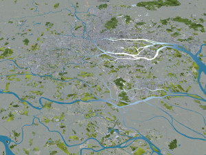 Guangzhou city China 90km 3D Модель